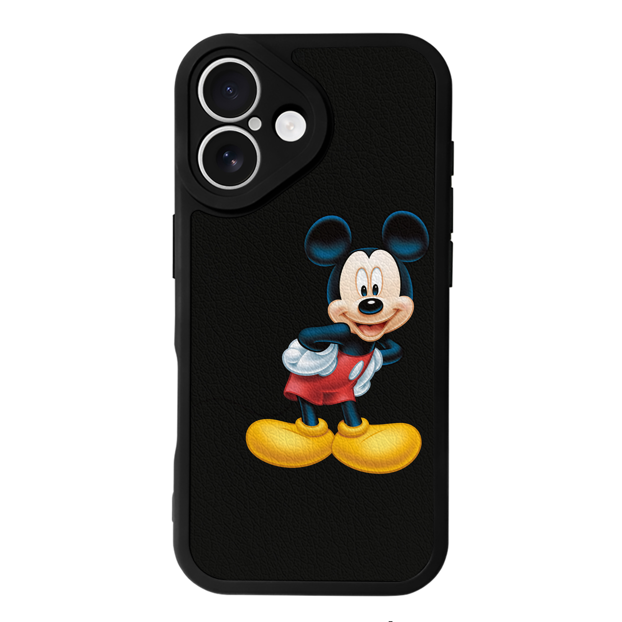 （画像用） ミッキーマウス Mickey Mouse 【iPhone 16シリーズ対応】シリコンスマホケース（レザー調） 材質：シリコン